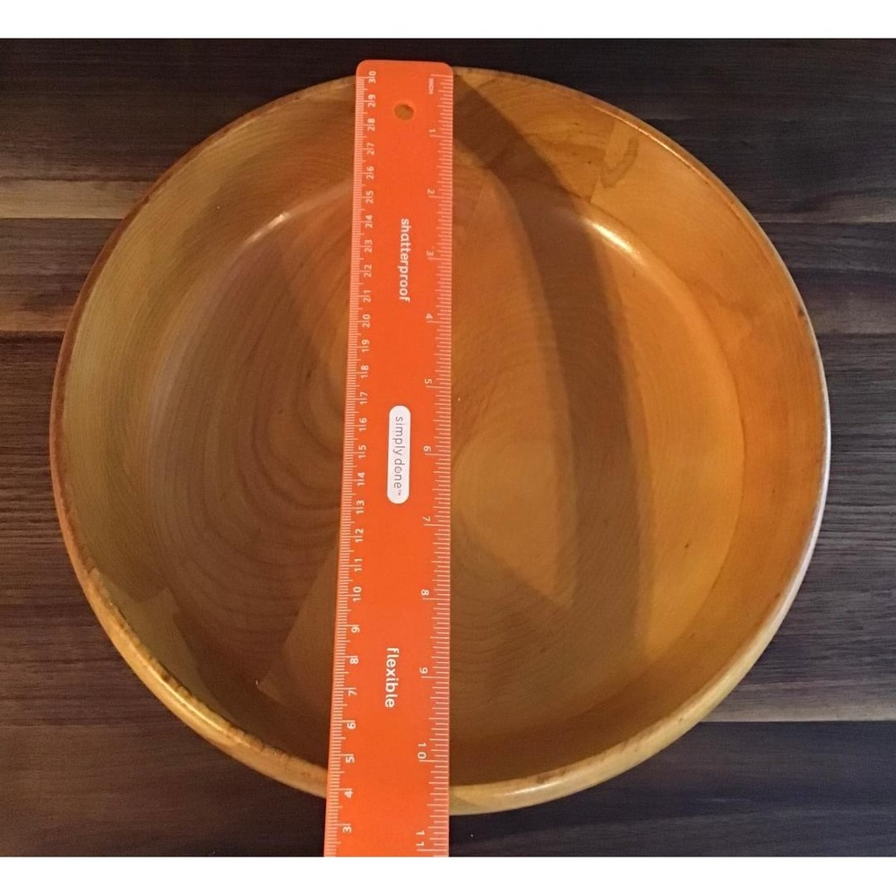 Vintage Wolverine Grand Rapids Wood Salad Bowl Set 7pc Cottagecore Farmhouse MCM - Picture 14 of 16